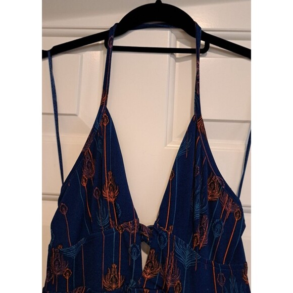 Free People Dress Tropical Daydream Halter Peacock Asymmetrical Hem Woman's XS - Picture 8 of 16